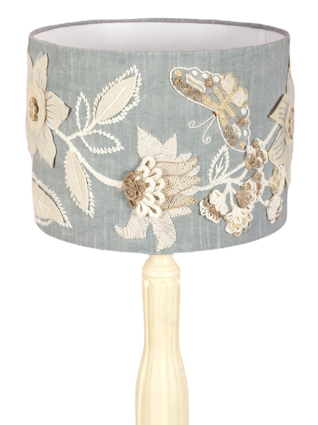 Azure floral butterfly duo lampshade