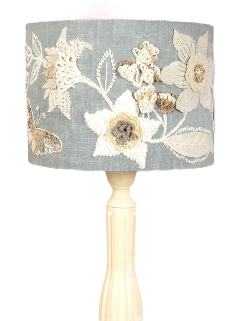 Azure Floral Butterfly duo Lampshade