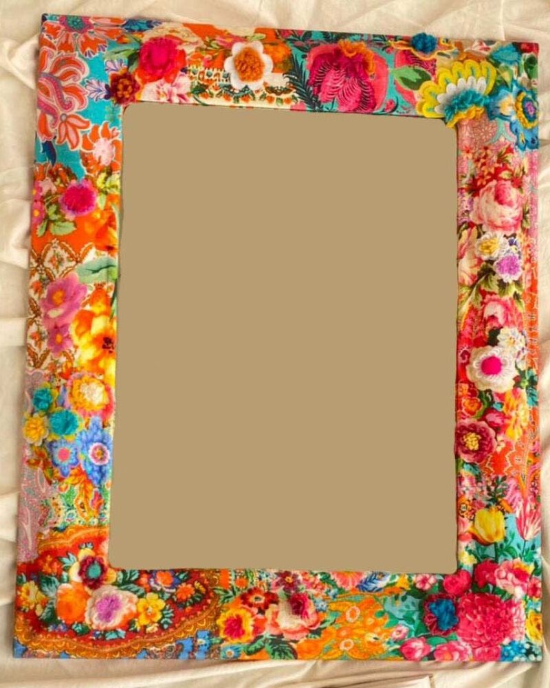 Bohomian floral mirror with printed