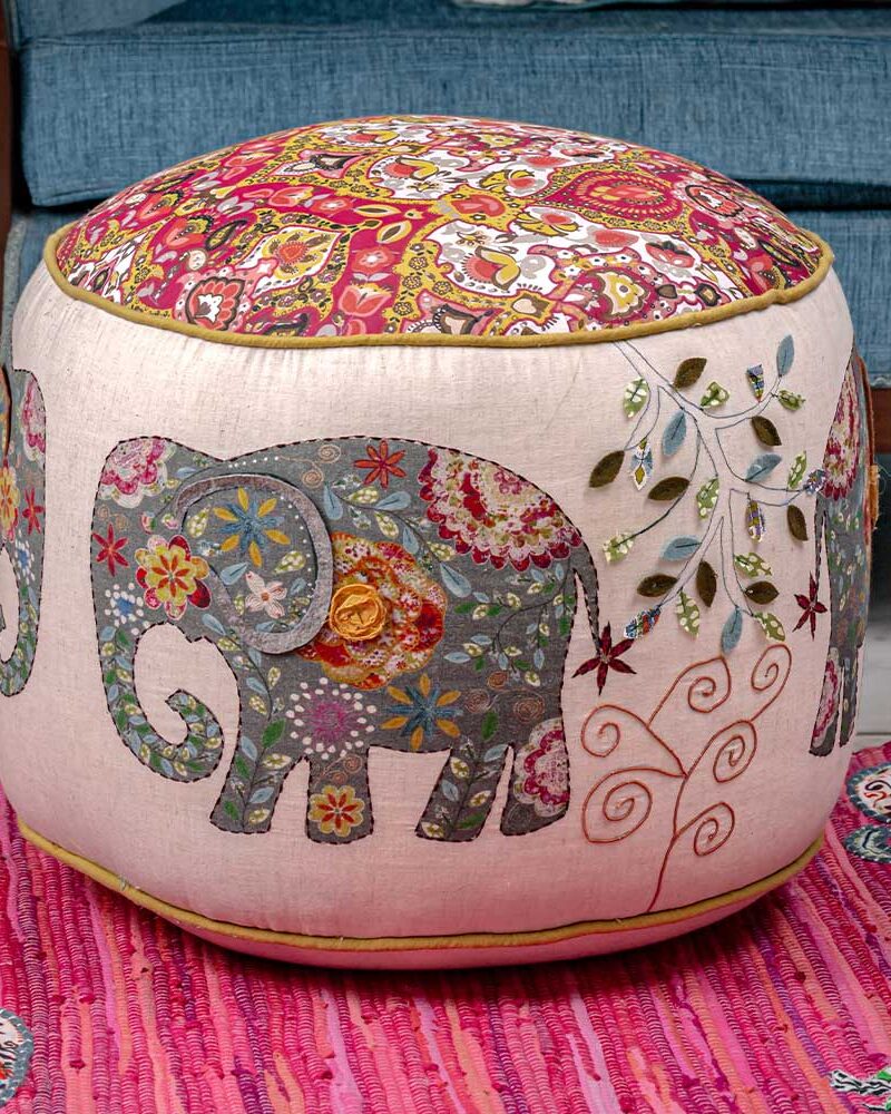 Ethnic elephant poufs