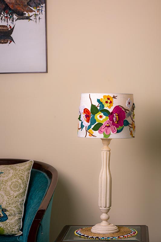 Exclusive Floral Lampshade with 3D embroidery