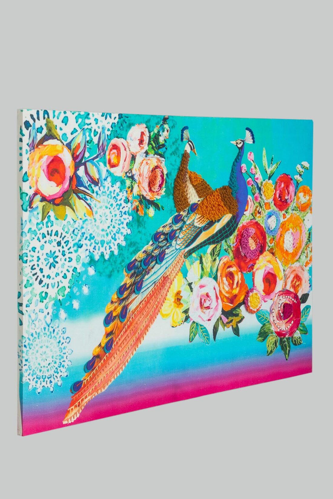 Floral peacock wall art
