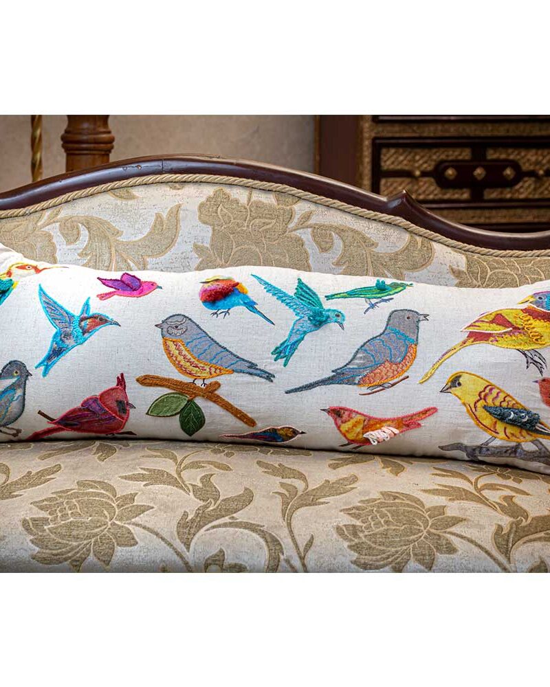 Multi Bird Paradise Bolster Cushion