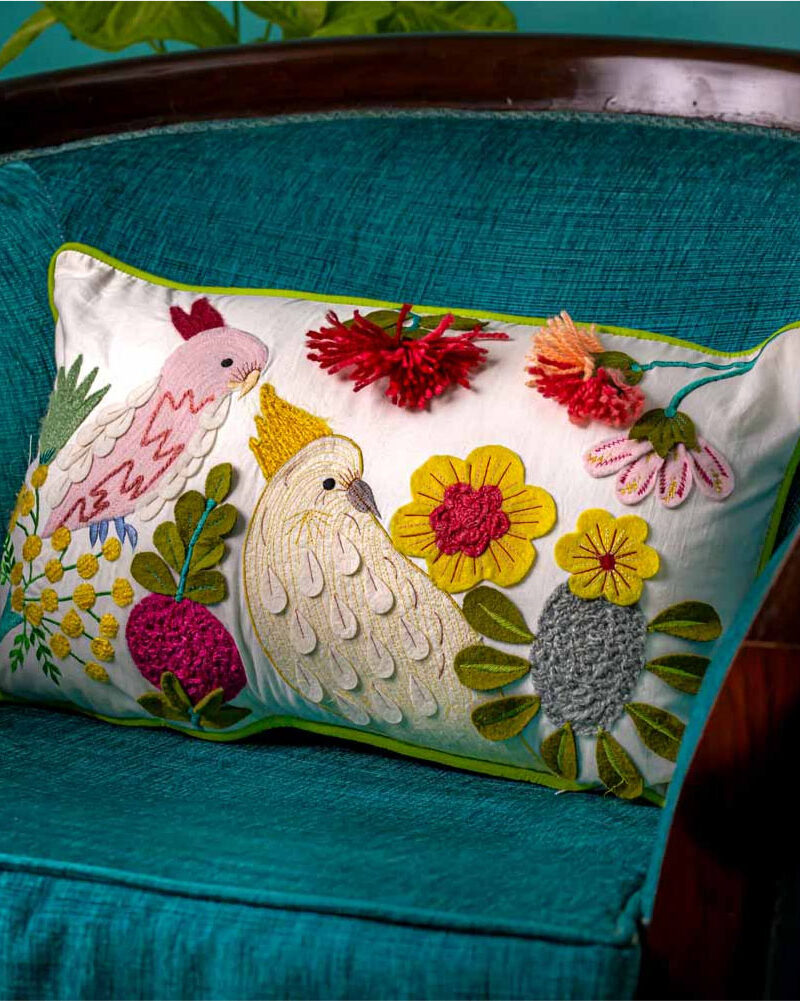 Parrot mania cushion